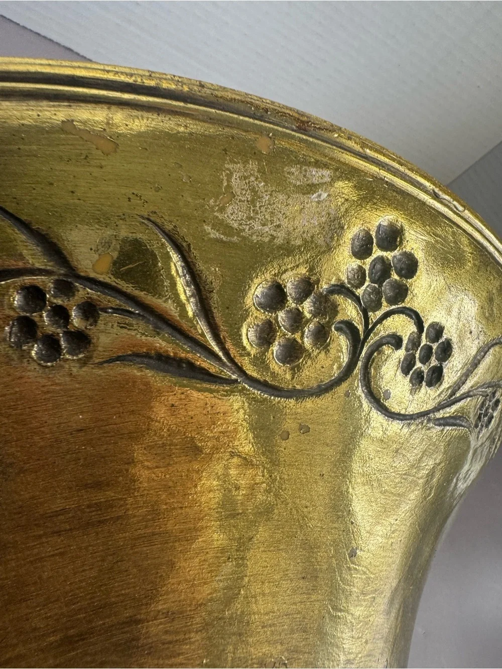 Vintage 1965 Syroco Gold Wall Planter/ Wall Pocket